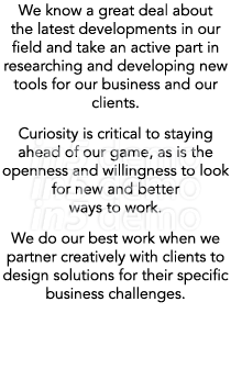 We know a great deal about the latest developments in our field and take an active part in researching and developing...