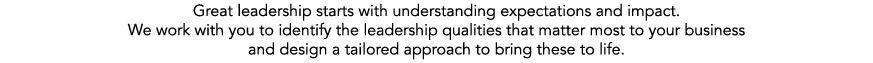 Great leadership starts with understanding expectations and impact. We work with you to identify the leadership quali...